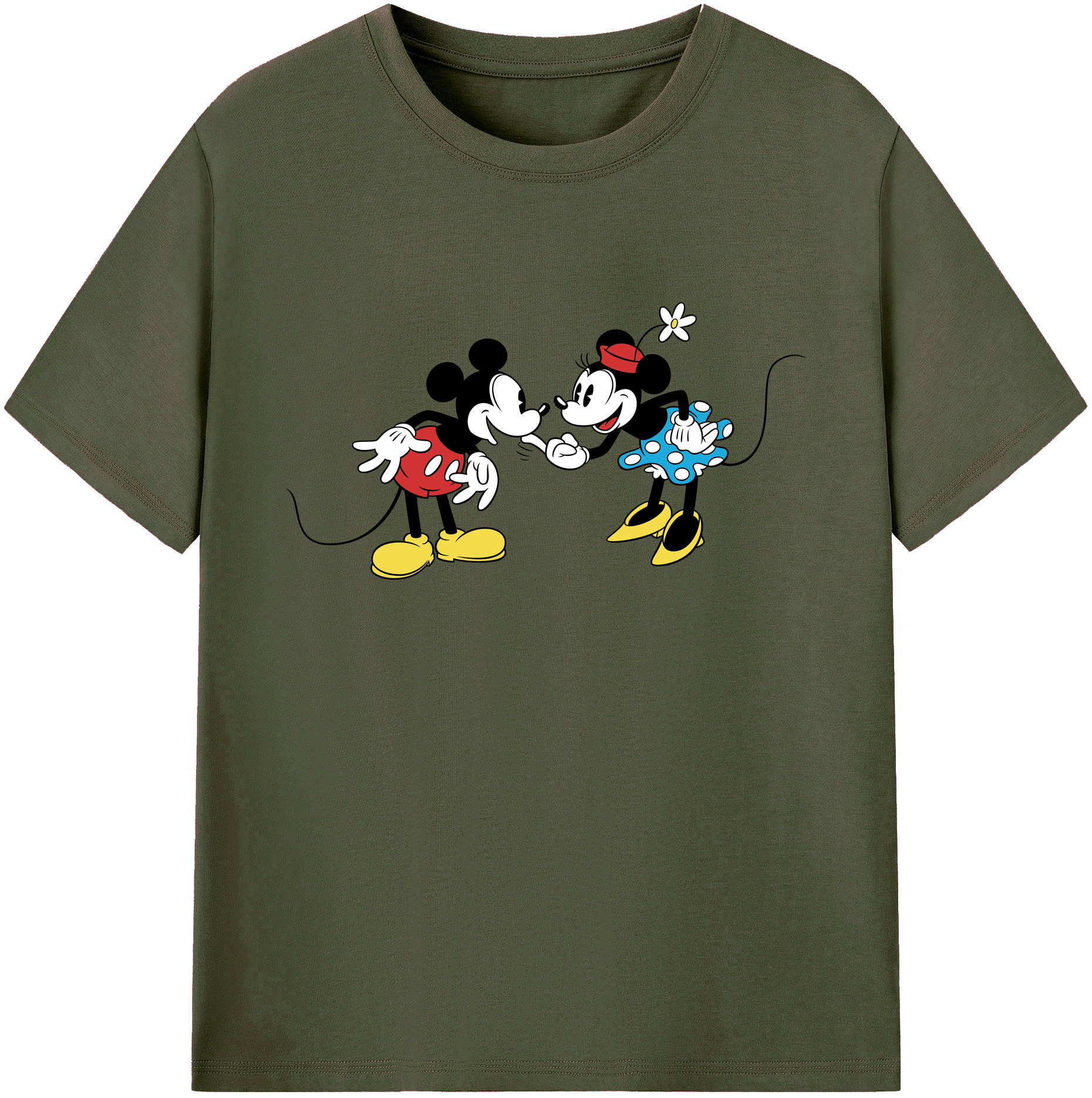 ミッキーマウス Mickey Mouse 綿100％ メンズ半袖Tシャツ｜肌触りやわらか＆通気性